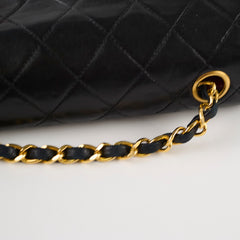 Chanel Vintage Square Lambskin Bag Black (24k Plated Gold HW)