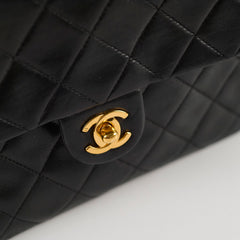 Chanel Vintage Square Lambskin Bag Black (24k Plated Gold HW)