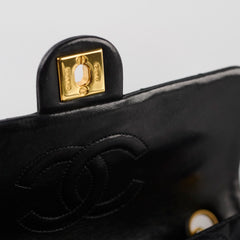 Chanel Vintage Square Lambskin Bag Black (24k Plated Gold HW)