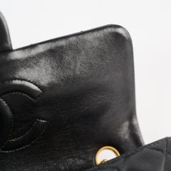 Chanel Vintage Square Lambskin Bag Black (24k Plated Gold HW)