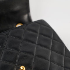 Chanel Vintage Square Lambskin Bag Black (24k Plated Gold HW)