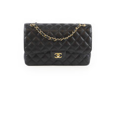 Chanel Jumbo Classic Double Flap Caviar Black - Series 22