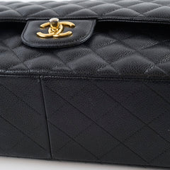 Chanel Jumbo Classic Double Flap Caviar Black - Series 22