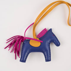 Hermes Rodeo Pm Charm Bleu Saphir, Rose Pourpre, Natural