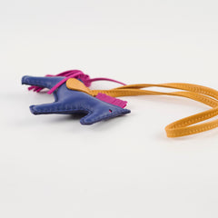 Hermes Rodeo Pm Charm Bleu Saphir, Rose Pourpre, Natural