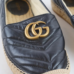 Gucci GG Marmont Espadrilles Black - Size 38