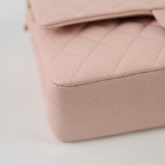 Chanel Medium/Large Caviar Double Classic Flap Pink