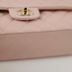 Chanel Medium/Large Caviar Double Classic Flap Pink