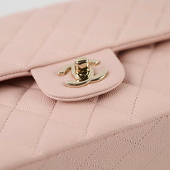 Chanel Medium/Large Caviar Double Classic Flap Pink