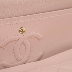 Chanel Medium/Large Caviar Double Classic Flap Pink