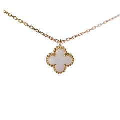 Van Cleef & Arpels Sweet Alhambra Mother of Pearl MOP Necklace Yellow Gold