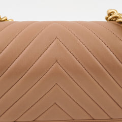 Chanel Medium Lambskin Chevron Old Boy Beige