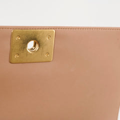 Chanel Medium Lambskin Chevron Old Boy Beige