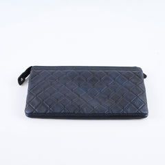 Chanel Boy Lambskin O-Case Mettalic Navy