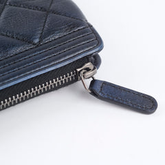 Chanel Boy Lambskin O-Case Mettalic Navy