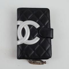 Chanel Cambon Wallet Black Silver