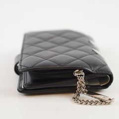 Chanel Cambon Wallet Black Silver