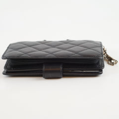 Chanel Cambon Wallet Black Silver