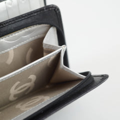 Chanel Cambon Wallet Black Silver