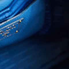 Prada Vitello Daino Side Pocket Tote Blue