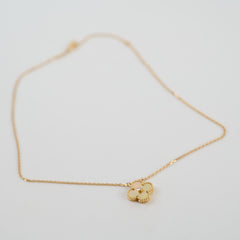 Van Cleef & Arpels Van Cleef and Arpels Vintage Holiday Alhambra Gold Mother Of Pearl Diamond Yellow Gold Necklace