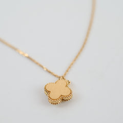 Van Cleef & Arpels Van Cleef and Arpels Vintage Holiday Alhambra Gold Mother Of Pearl Diamond Yellow Gold Necklace
