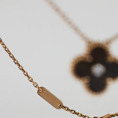 Van Cleef & Arpels Van Cleef and Arpels Vintage Alhambra Holiday Grey Mother Of Pearl Diamond Necklace