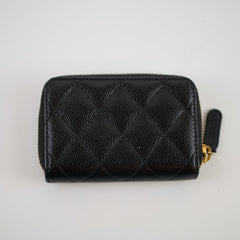 Chanel Zipper Black Caviar Card Holder