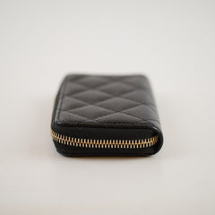 Chanel Zipper Black Caviar Card Holder