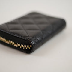 Chanel Zipper Black Caviar Card Holder
