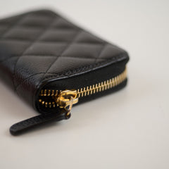 Chanel Zipper Black Caviar Card Holder