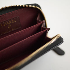 Chanel Zipper Black Caviar Card Holder