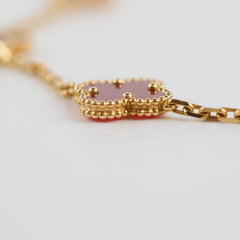 Van Cleef &Arpels Vintage Alhambra Carnelian 10 Motif Necklace