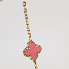 Van Cleef &Arpels Vintage Alhambra Carnelian 10 Motif Necklace