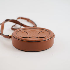 Celine Triomphe Cuir Oval Crossbody Calfskin Tan
