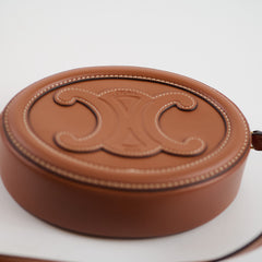 Celine Triomphe Cuir Oval Crossbody Calfskin Tan