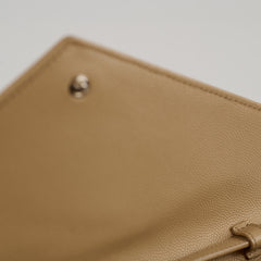 Saint Laurent Cassandre Chain Wallet on Chain WOC Beige
