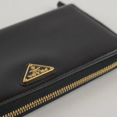 Prada Long Smooth Black Wallet