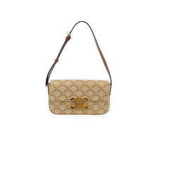 Celine Triomphe Shoulder Bag White/Tan