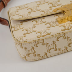 Celine Triomphe Shoulder Bag White/Tan