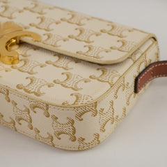 Celine Triomphe Shoulder Bag White/Tan