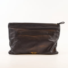 Prada Zip Clutch Nappa Leather Black