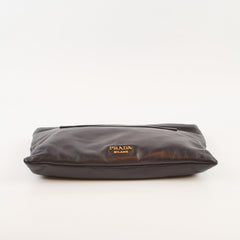 Prada Zip Clutch Nappa Leather Black