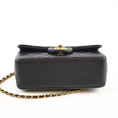Chanel Top Handle Mini Rectangle Lambskin Black Microchip