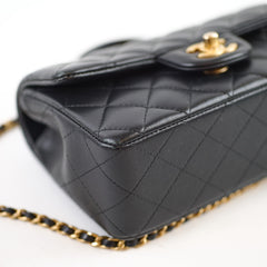 Chanel Top Handle Mini Rectangle Lambskin Black Microchip