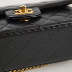 Chanel Top Handle Mini Rectangle Lambskin Black Microchip