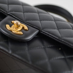 Chanel Top Handle Mini Rectangle Lambskin Black Microchip