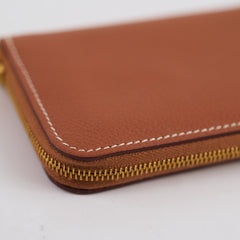 Hermès Zipengo Chaine d'Ancre Compact Card Holder Gold