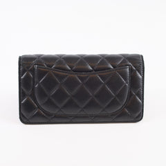 Chanel Long Lambskin Black Wallet