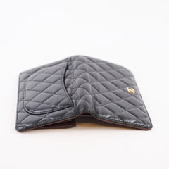 Chanel Long Lambskin Black Wallet
